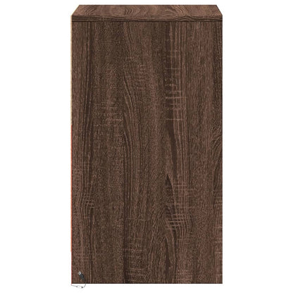 vidaXL Bedside Cabinet with LED Lights Brown Oak Engineered Wood