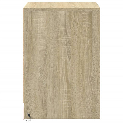 vidaXL Bedside Cabinet with LED Lights Sonoma Oak Engineered Wood