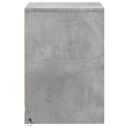 vidaXL Bedside Cabinet with LED Lights Concrete Grey Engineered Wood