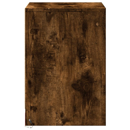 vidaXL Bedside Cabinets with LED Lights 2 pcs Smoked Oak Engineered Wood