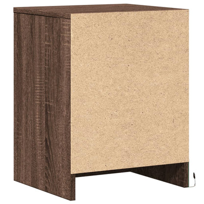 vidaXL Bedside Cabinet with LED Lights Brown Oak Engineered Wood