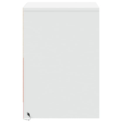 vidaXL Bedside Cabinets with LED Lights 2 pcs White Engineered Wood