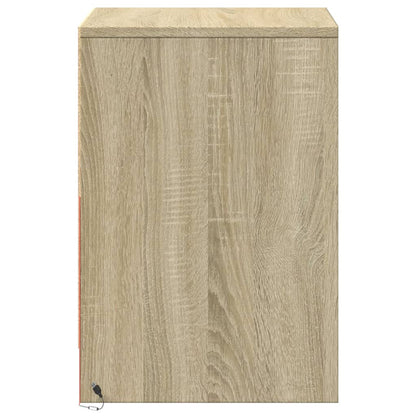 vidaXL Bedside Cabinet with LED Lights Sonoma Oak Engineered Wood