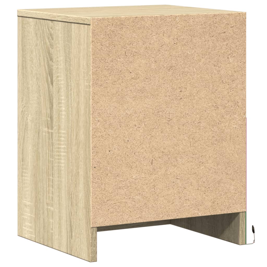 vidaXL Bedside Cabinets with LED Lights 2 pcs Sonoma Oak