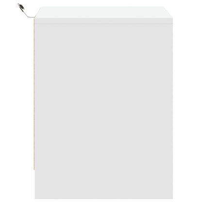 vidaXL Bedside Cabinets with LED Lights 2 pcs White Engineered Wood