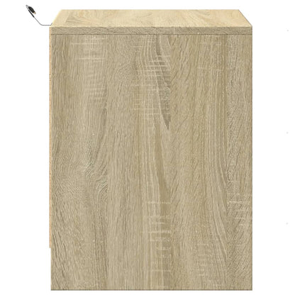 vidaXL Bedside Cabinets with LED Lights 2 pcs Sonoma Oak Engineered Wood
