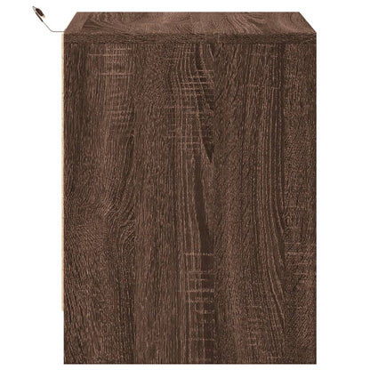 vidaXL Bedside Cabinet with LED Lights Brown Oak Engineered Wood