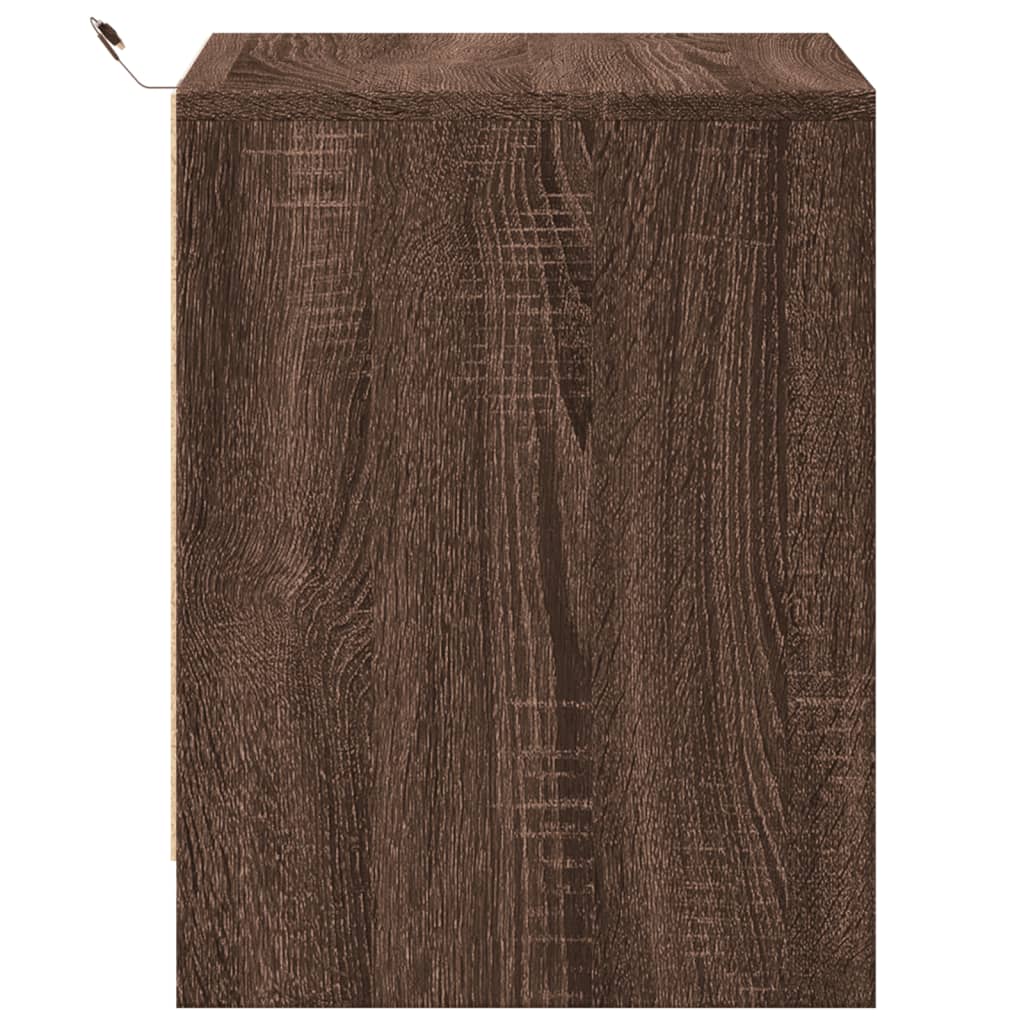 vidaXL Bedside Cabinets with LED Lights 2 pcs Brown Oak Engineered Wood
