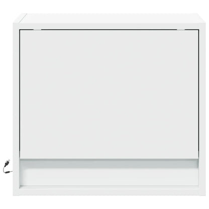 vidaXL Wall-mounted Bedside Cabinets with LED Lights 2 pcs White
