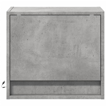 vidaXL Wall-mounted Bedside Cabinets with LED 2 pcs Concrete Grey