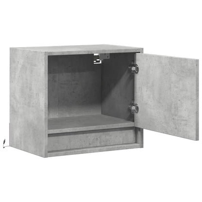 vidaXL Wall-mounted Bedside Cabinets with LED 2 pcs Concrete Grey
