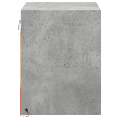 vidaXL Wall-mounted Bedside Cabinets with LED 2 pcs Concrete Grey