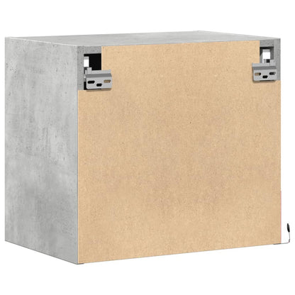 vidaXL Wall-mounted Bedside Cabinets with LED 2 pcs Concrete Grey