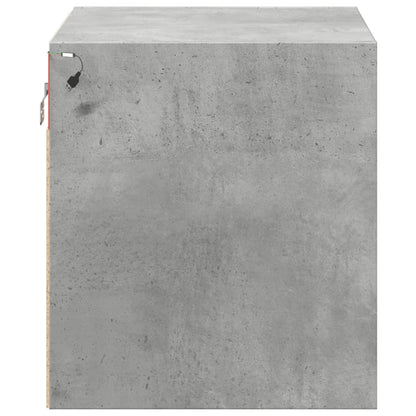 vidaXL Wall-mounted Bedside Cabinets with LED Lights 2 pcs Concrete Oak