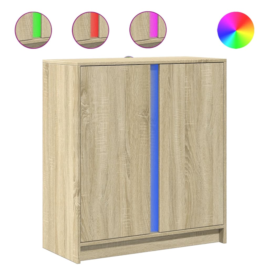 vidaXL Sideboard with LED Sonoma Oak 77x34x85 cm Engineered Wood
