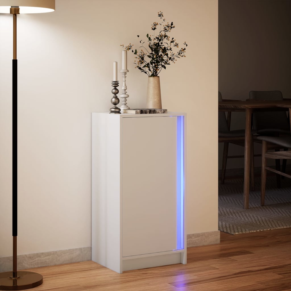 vidaXL Sideboard with LED White 42,5x34x85 cm Engineered Wood