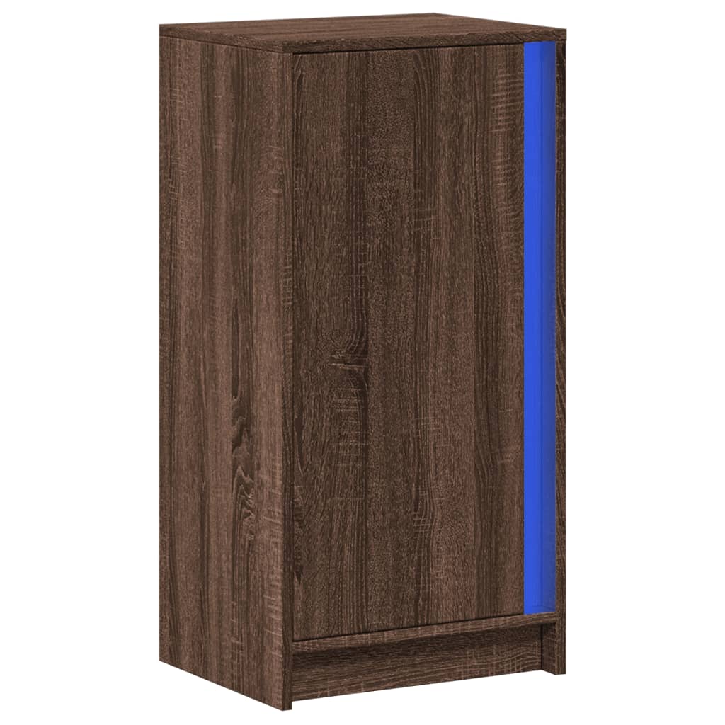 vidaXL Sideboard with LED Brown Oak 42,5x34x85 cm Engineered Wood