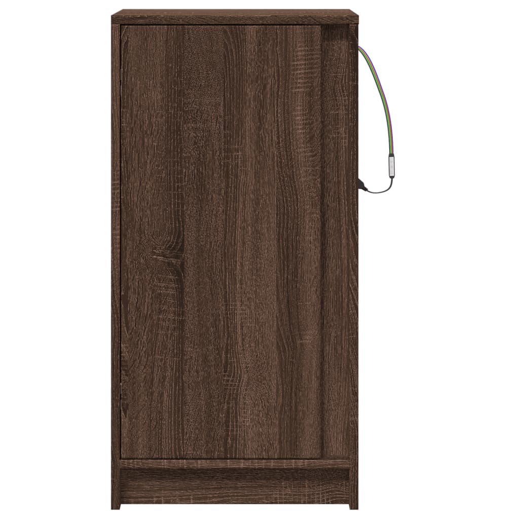vidaXL Sideboard with LED Brown Oak 42,5x34x85 cm Engineered Wood