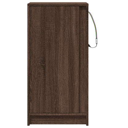 vidaXL Sideboard with LED Brown Oak 42,5x34x85 cm Engineered Wood