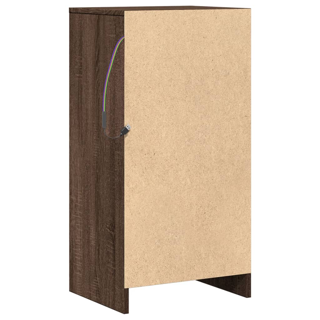 vidaXL Sideboard with LED Brown Oak 42,5x34x85 cm Engineered Wood
