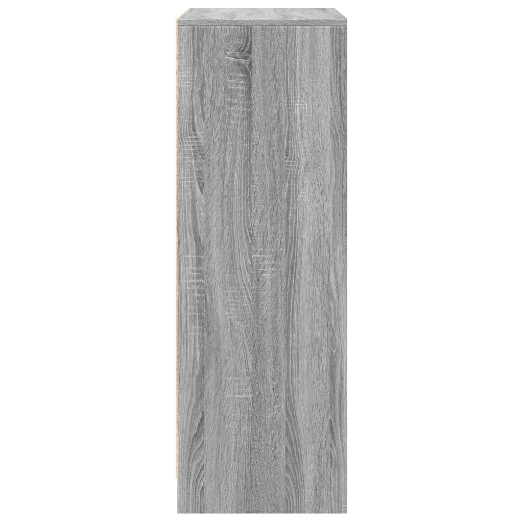 vidaXL Sideboard with LED Grey Sonoma 77x34x100 cm Engineered Wood