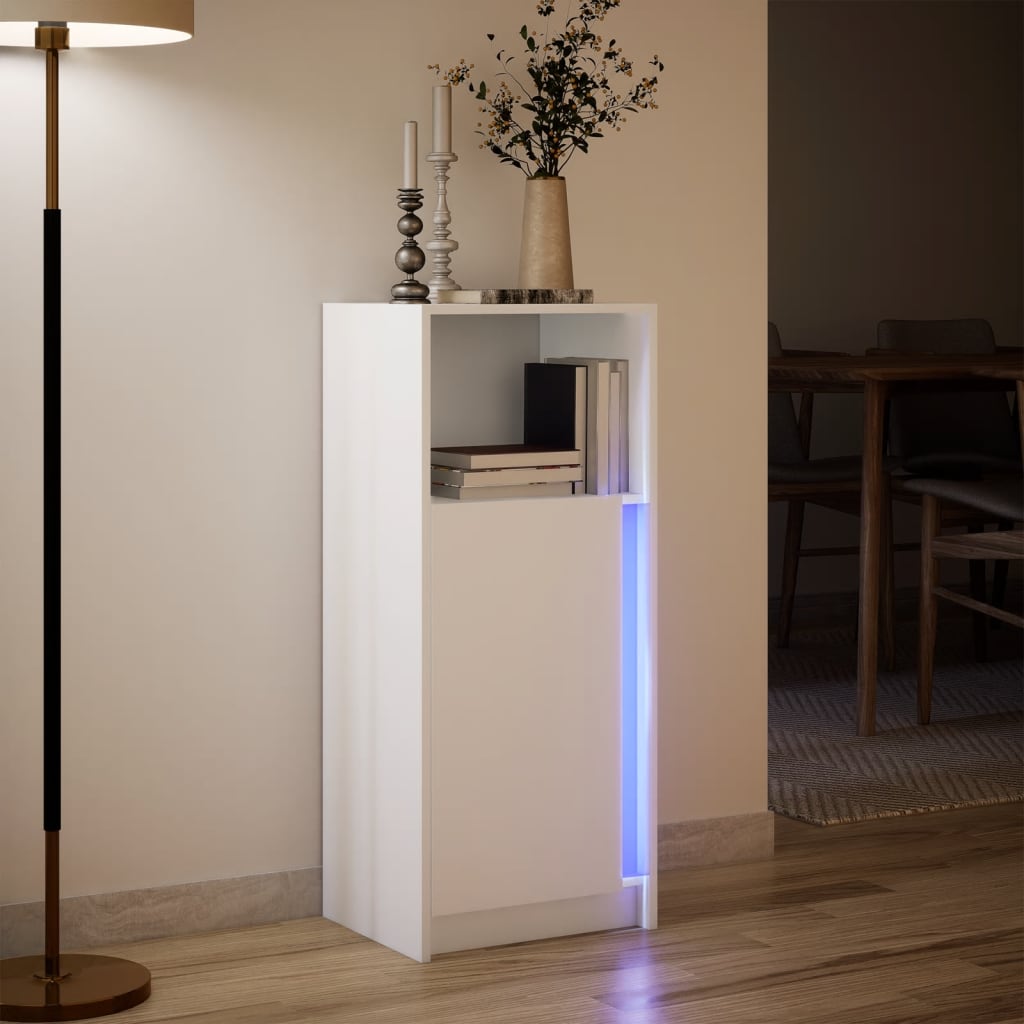 vidaXL Sideboard with LED White 42,5x34x100 cm Engineered Wood