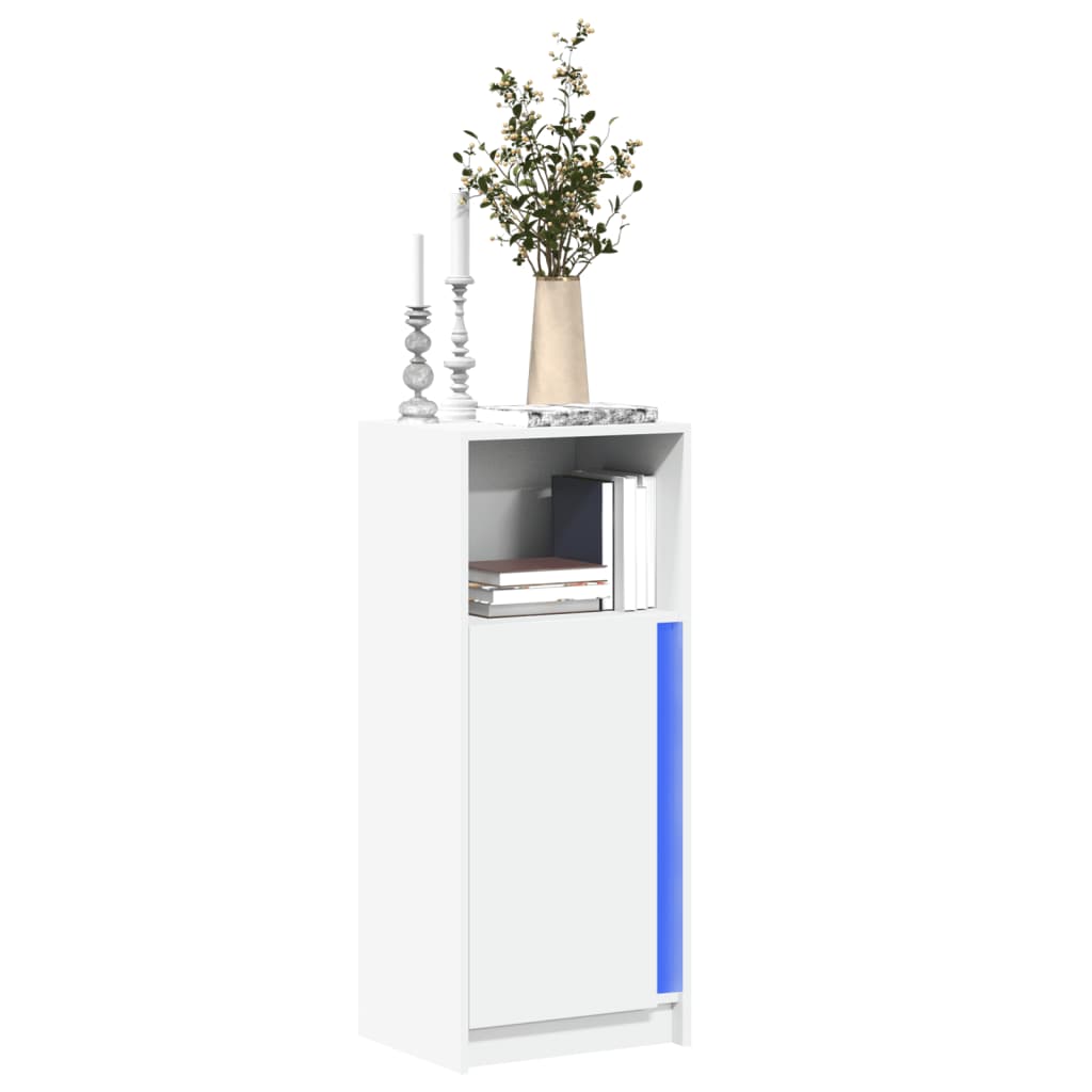 vidaXL Sideboard with LED White 42,5x34x100 cm Engineered Wood