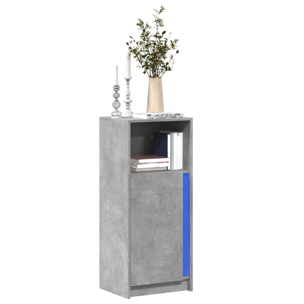 vidaXL Sideboard with LED Concrete Grey 42.5x34x100 cm Engineered Wood