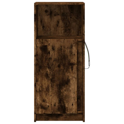 vidaXL Sideboard with LED Smoked Oak 42,5x34x100 cm Engineered Wood