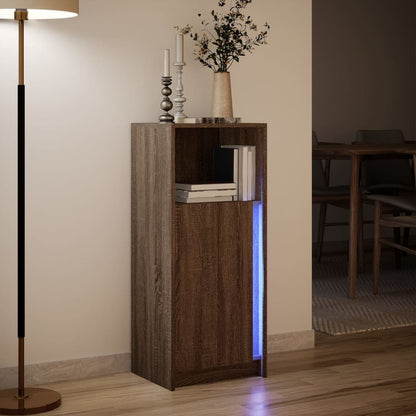 vidaXL Sideboard with LED Brown Oak 42,5x34x100 cm Engineered Wood