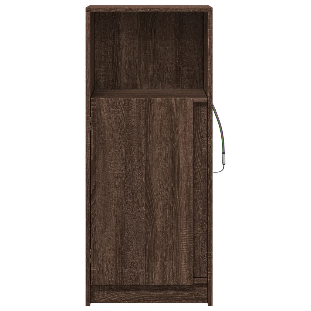 vidaXL Sideboard with LED Brown Oak 42.5x34x100 cm Engineered Wood