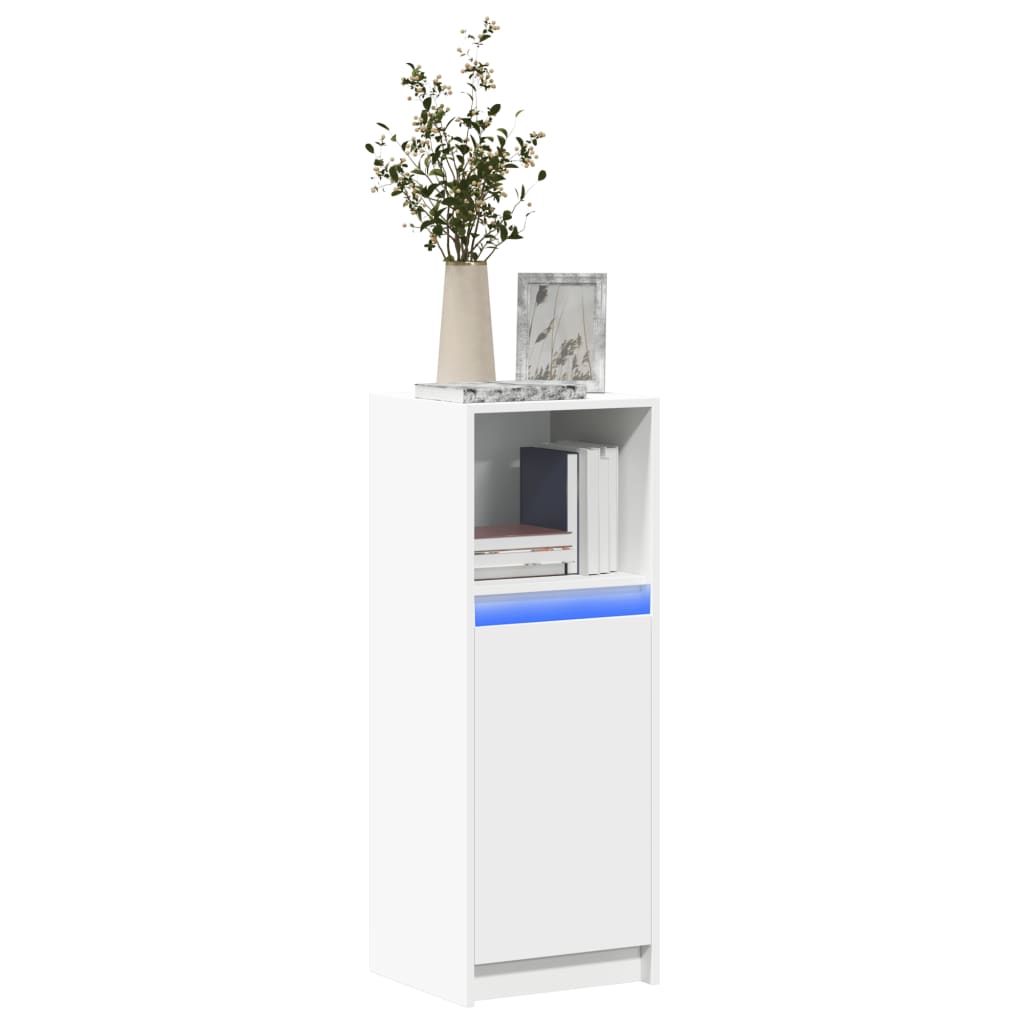 vidaXL Sideboard with LED White 38x34x100 cm Engineered Wood