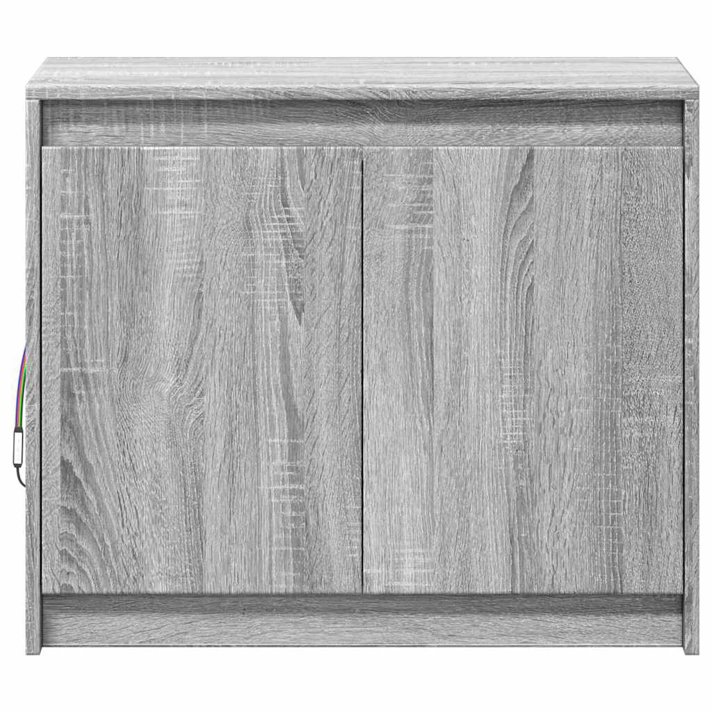 vidaXL Sideboard with LED Grey Sonoma 72x34x61 cm Engineered Wood
