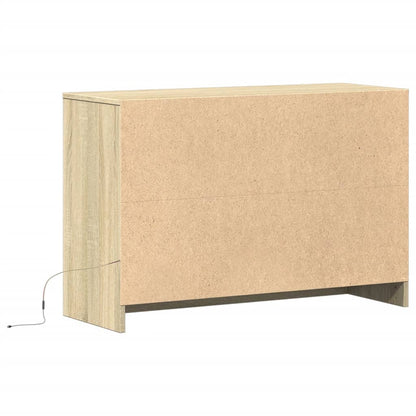 vidaXL TV Cabinet with LED Sonoma Oak 91x34x61 cm Engineered Wood