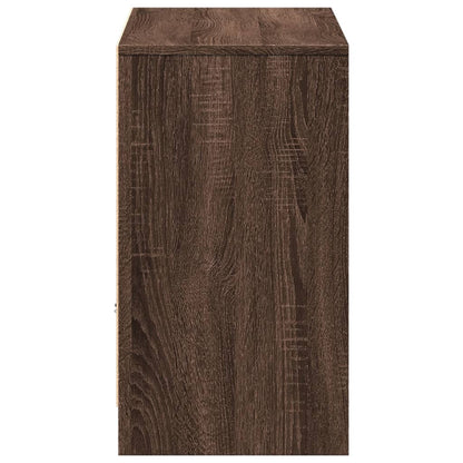 vidaXL TV Cabinet with LED Brown Oak 91x34x61 cm Engineered Wood