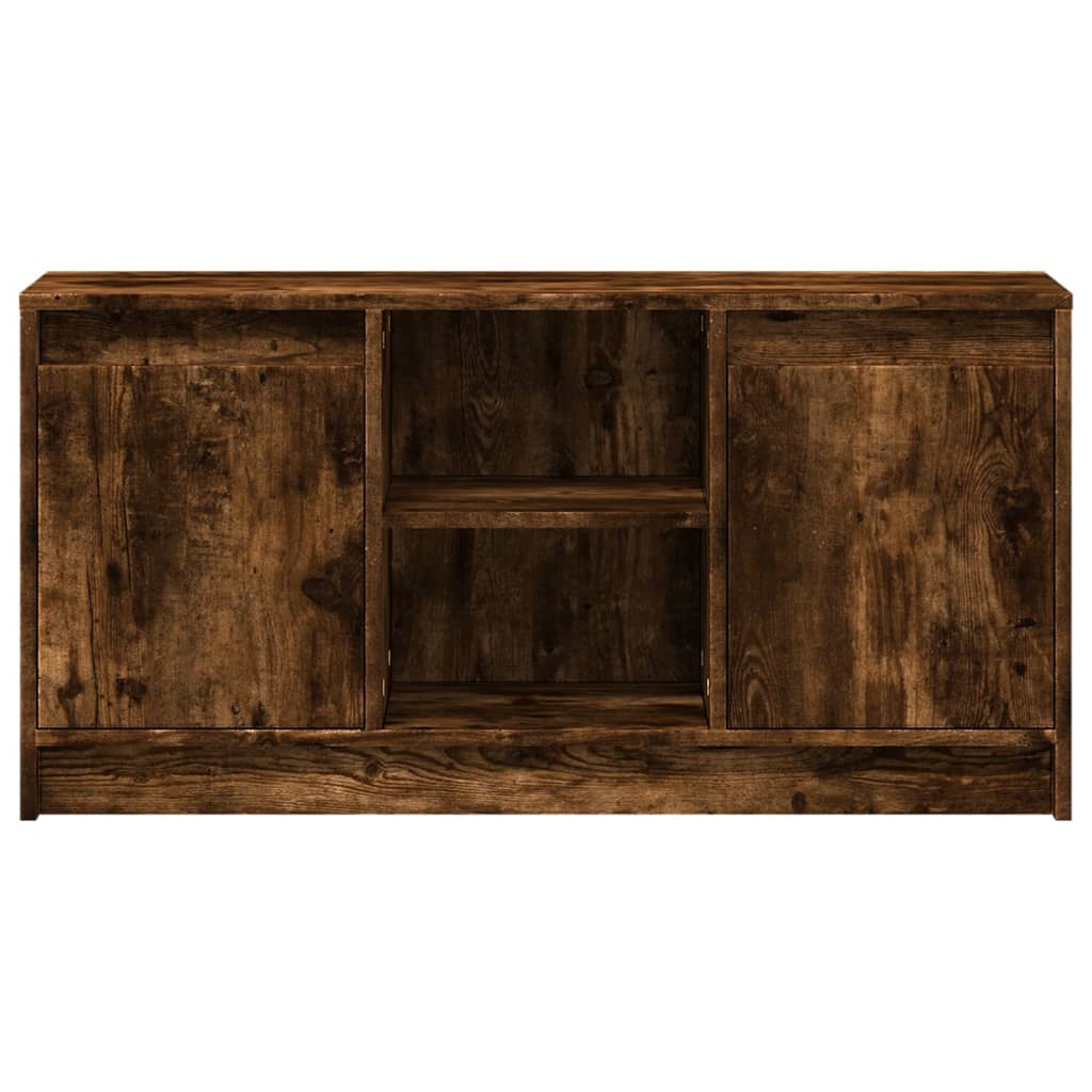 vidaXL TV Cabinet with LED Smoked Oak 100x34x50 cm Engineered Wood