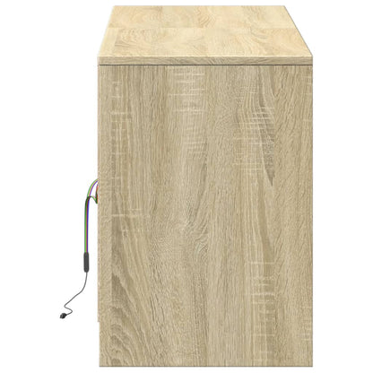 vidaXL TV Cabinet with LED Sonoma Oak 139.5x34x50 cm Engineered Wood
