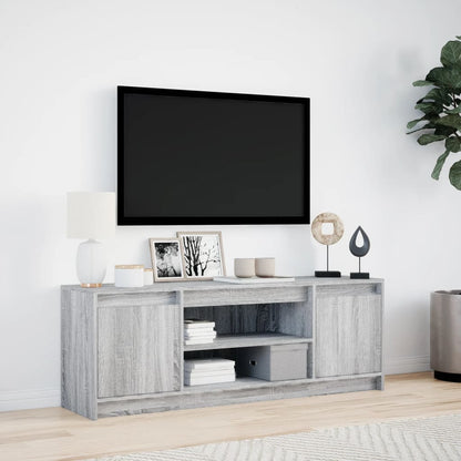 vidaXL TV Cabinet with LED Grey Sonoma 139.5x34x50 cm Engineered Wood