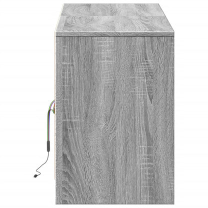 vidaXL TV Cabinet with LED Grey Sonoma 139.5x34x50 cm Engineered Wood