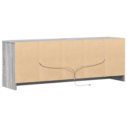 vidaXL TV Cabinet with LED Grey Sonoma 139.5x34x50 cm Engineered Wood