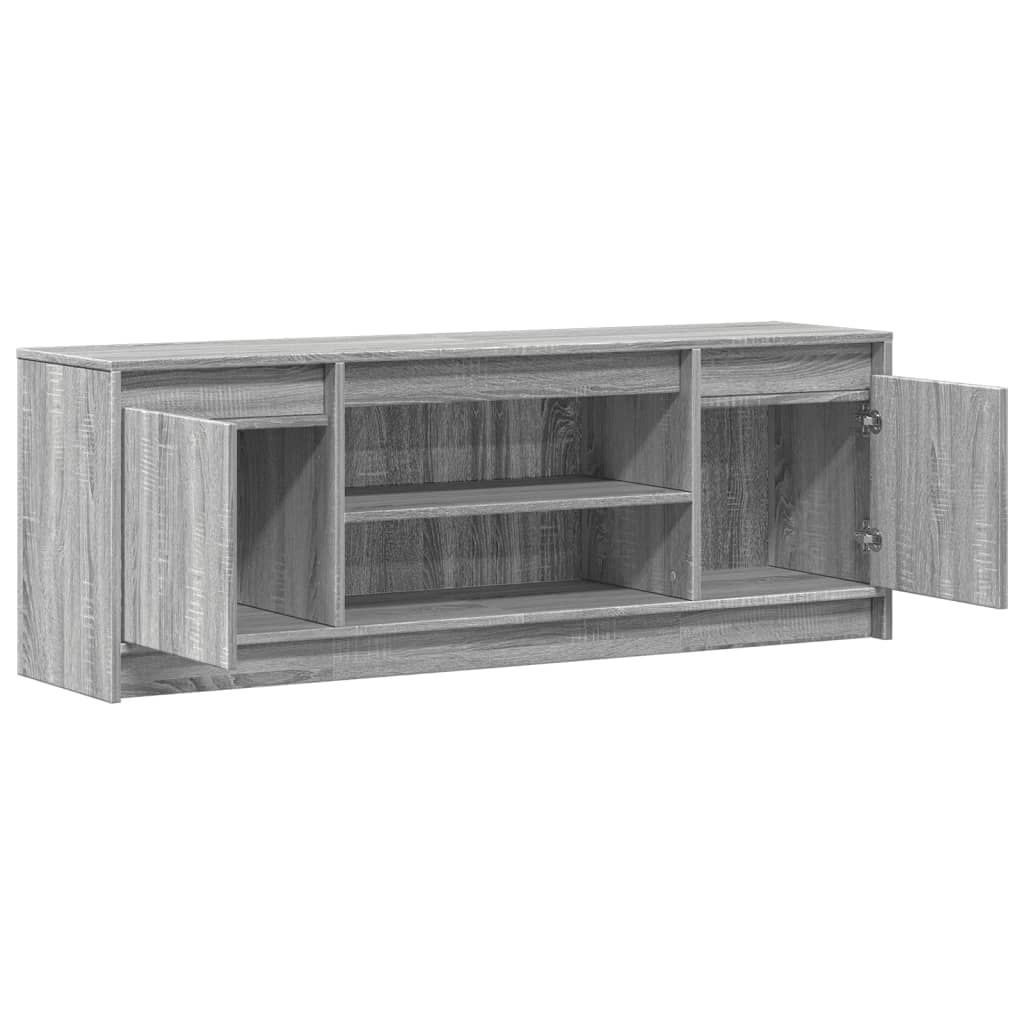 vidaXL TV Cabinet with LED Grey Sonoma 139.5x34x50 cm Engineered Wood