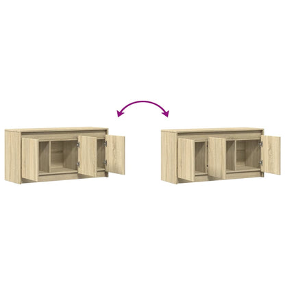 vidaXL TV Cabinet with LED Sonoma Oak 100x34x50 cm Engineered Wood