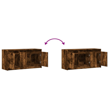 vidaXL TV Cabinet with LED Smoked Oak 100x34x50 cm Engineered Wood