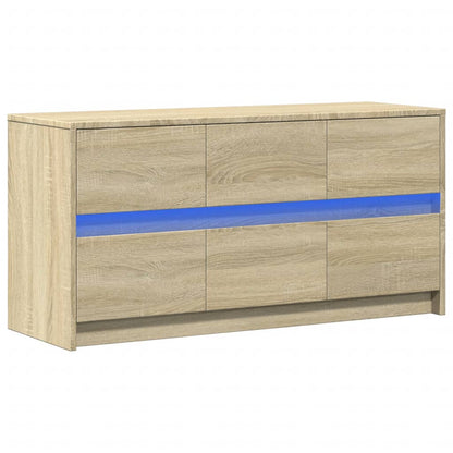 vidaXL TV Cabinet with LED Sonoma Oak 100x34x50 cm Engineered Wood