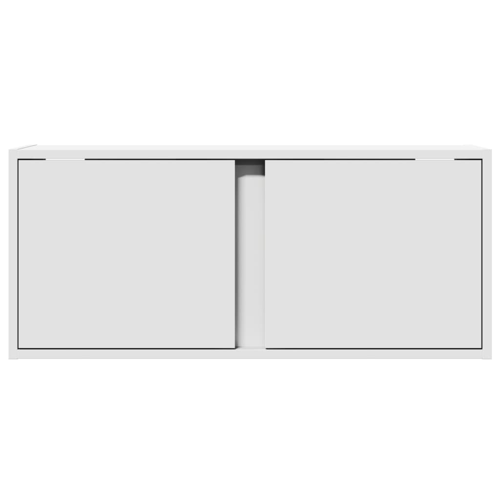 vidaXL TV Wall Cabinet with LED Lights White 80x31x35 cm
