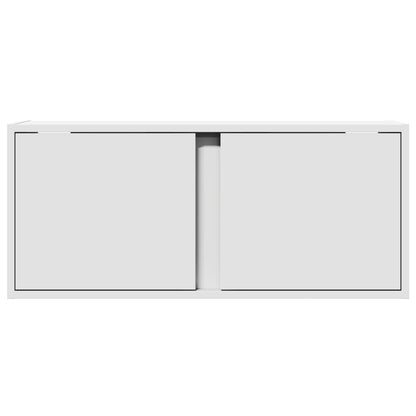 vidaXL TV Wall Cabinet with LED Lights White 80x31x35 cm