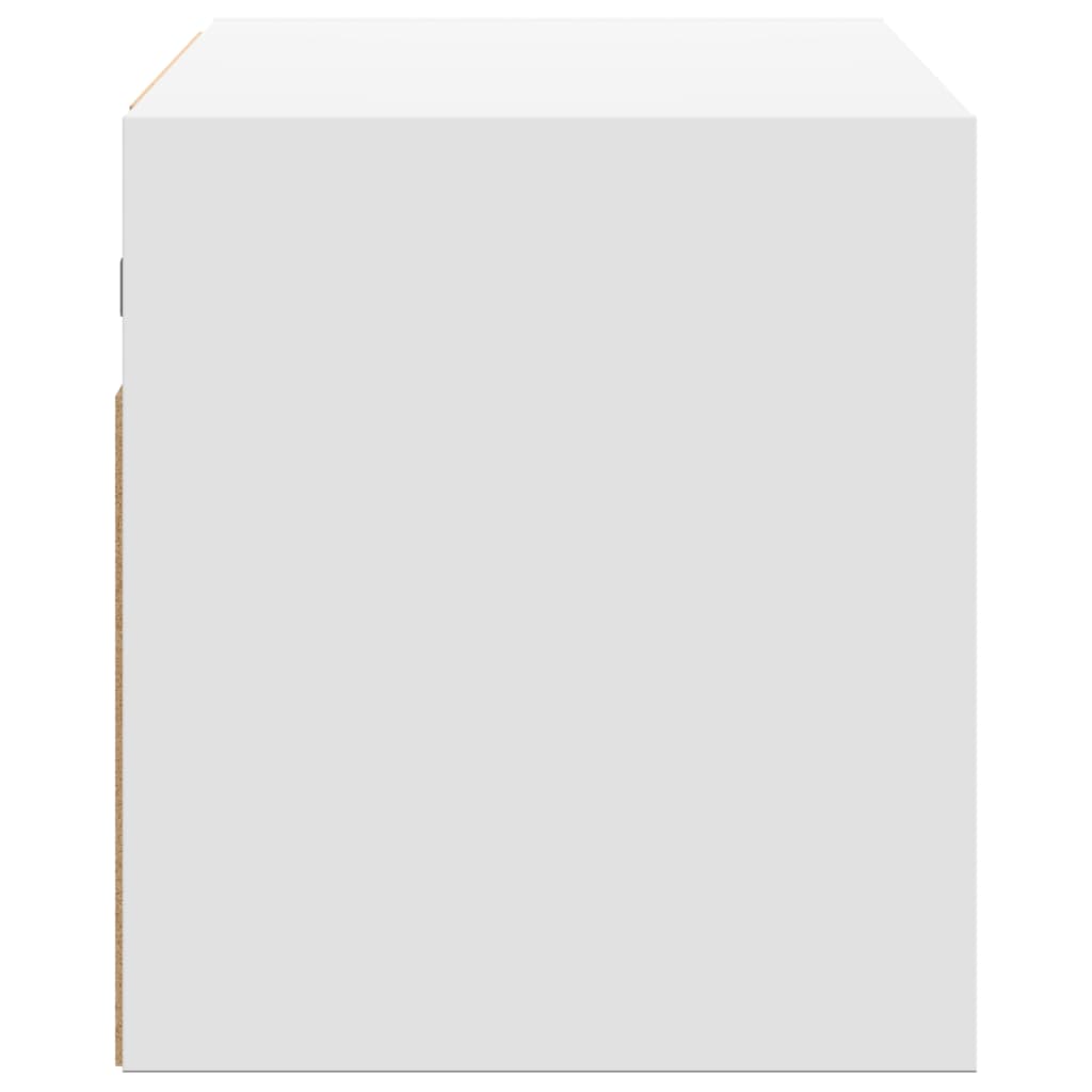 vidaXL TV Wall Cabinet with LED Lights White 80x31x35 cm
