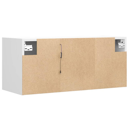 vidaXL TV Wall Cabinet with LED Lights White 80x31x35 cm