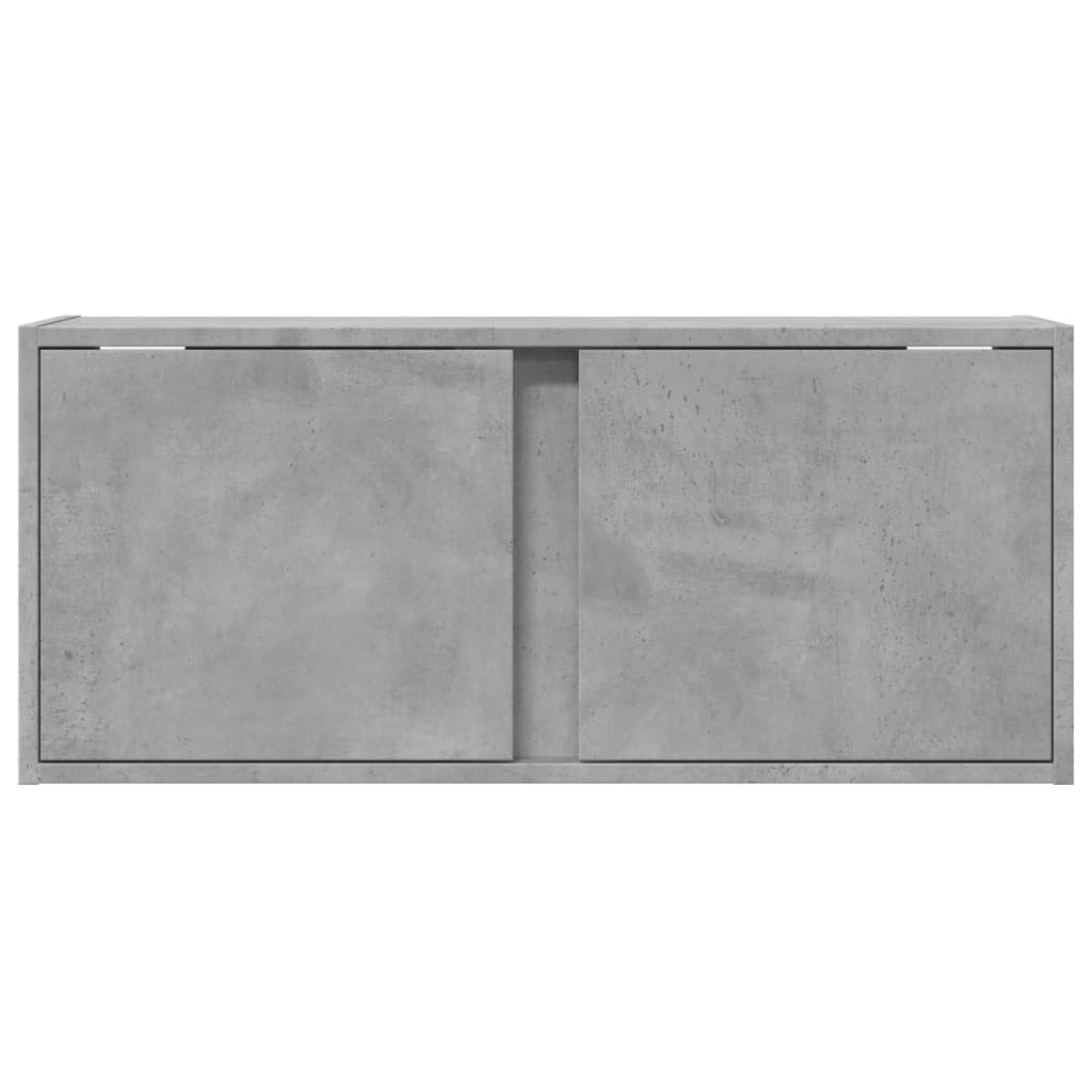 vidaXL TV Wall Cabinet with LED Lights Concrete Grey 80x31x35 cm
