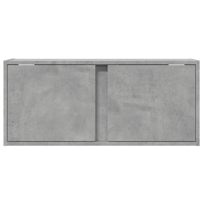 vidaXL TV Wall Cabinet with LED Lights Concrete Grey 80x31x35 cm